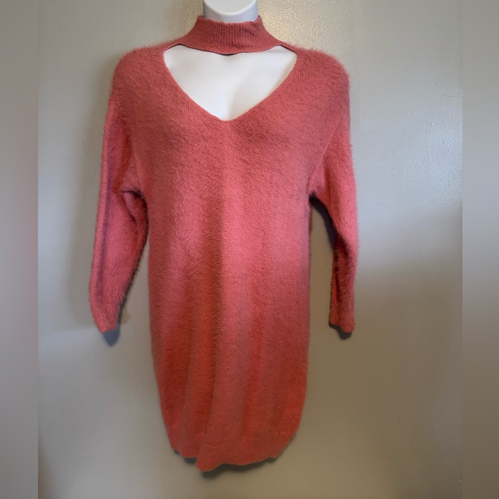Eloquii Rose Pink Fuzzy Sweater Dress